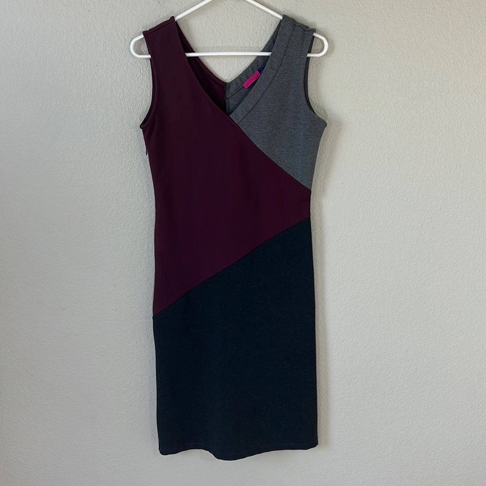 Ava Sleeveless Color Block Bodycon Midi Dress Size Small